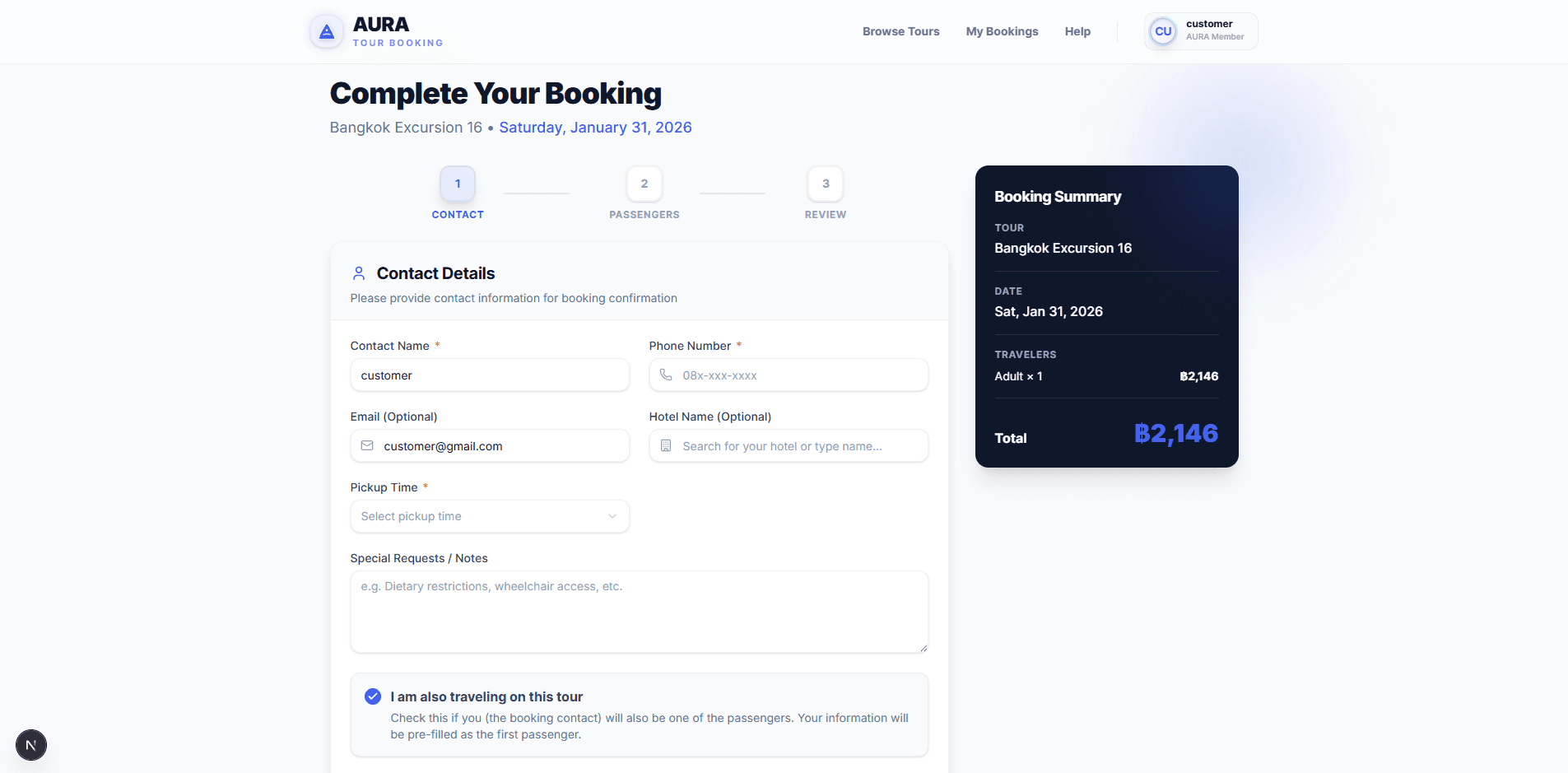 Aura Tour Booking Customer - image 4