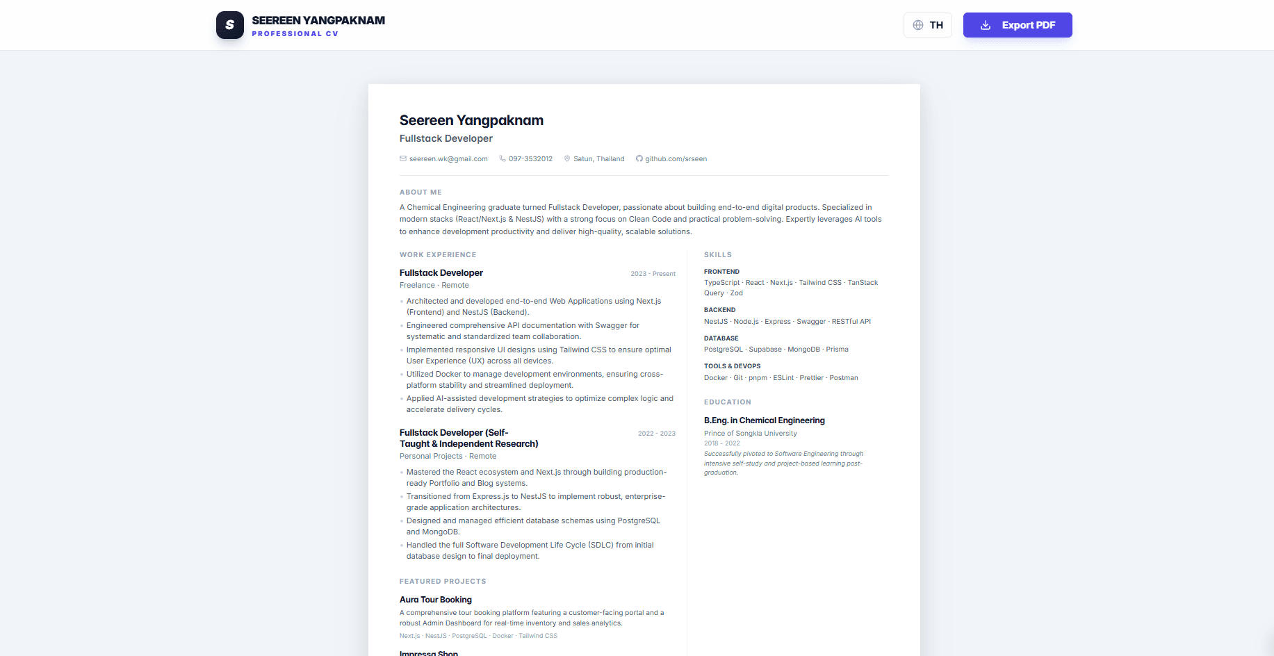 My CV Website - image 1